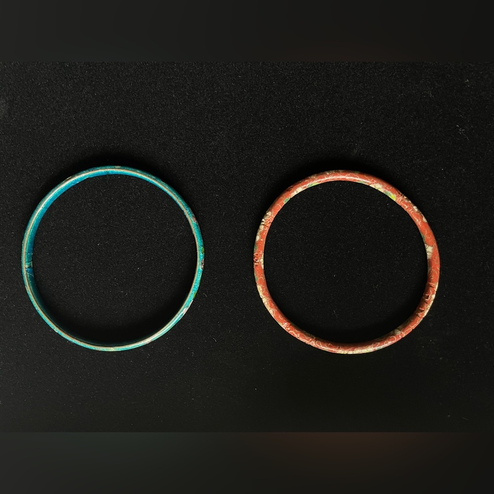 Floral Enamel Bangle Set - Picture 3 of 4